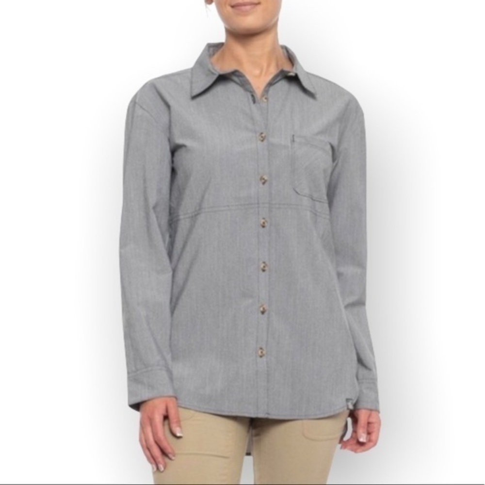 THE NORTH FACE Mountain Sport Gray Stevie Button Down Shirt sz L